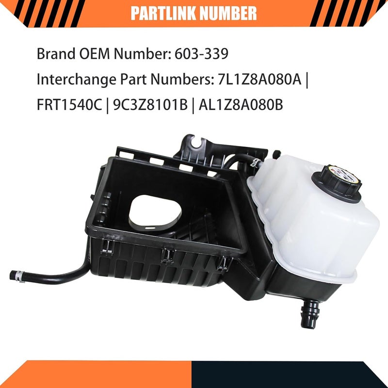 LOSTAR Engine Coolant Overflow Recovery Reservoir Tank with Cap Compatible with 2007-2008 Ford Expedition & Lincoln Navigator Replaces 603-339, 7L1Z8A080A - Image 3